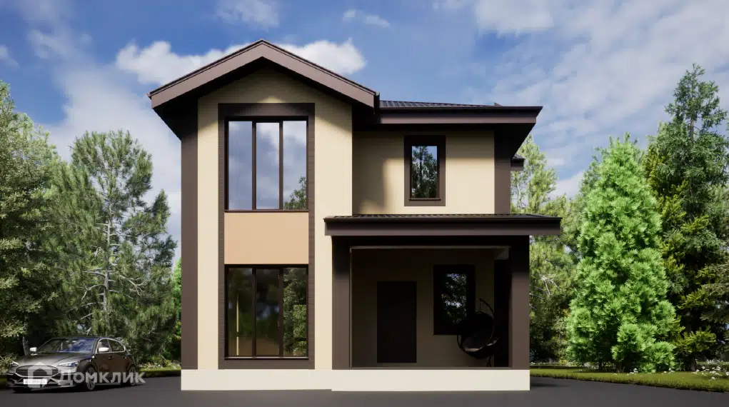 Проект дома «Рига» компании СК «ДОМ МЕЧТЫ» из материала Газосиликатные блоки площадью 128.2м² под ключ за 8631000₽ в Донецке | 2 этажа, 4 спальни, 3 санузла – Домклик