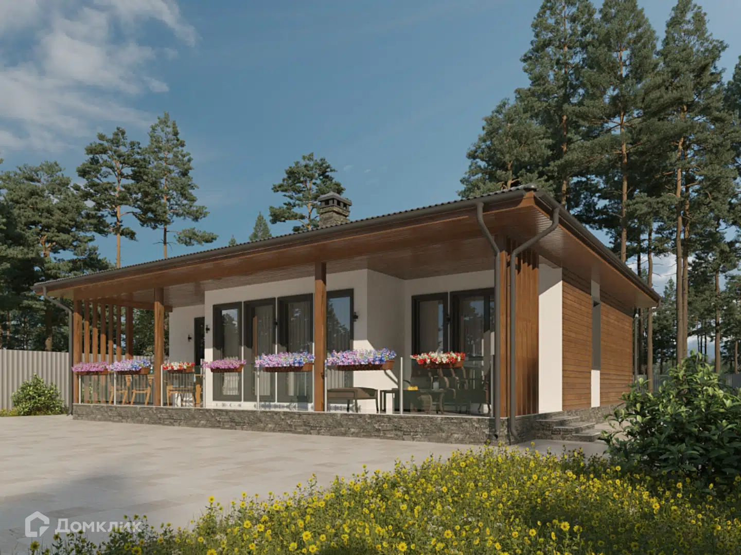 Проект дома «Саррей» компании Вигвам.ру из материала Газобетонные блоки площадью 110.1м² под ключ за 7212801₽ в Луганске | 1 этаж, 3 спальни, 2 санузла – Домклик