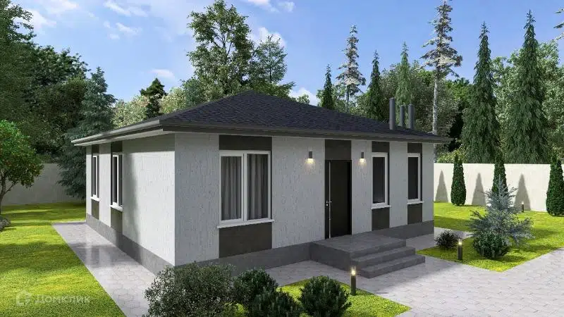 Проект дома «Зуя» компании РостСтройДевелопмент из материала Газобетонные блоки площадью 84.92м² под ключ за 6500000₽ в Донецке | 1 этаж, 3 спальни, 1 санузел – Домклик