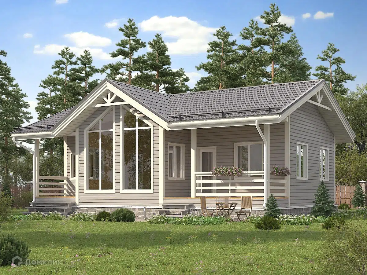 Проект дома «ДК-94» компании ООО «Загородный дом» из материала Каркасный дом площадью 92м² под ключ за 4287000₽ в Донецке | 1 этаж, 2 спальни, 1 санузел – Домклик