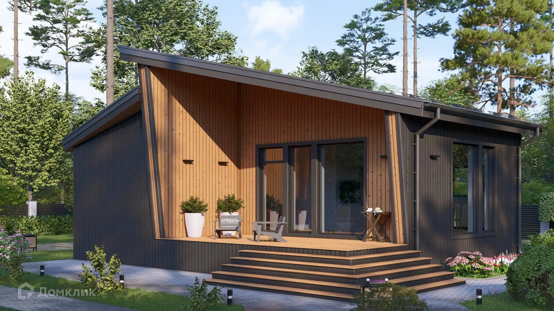 Проект дома «СВОЙ 161» компании СВОЙ из материала Каркасный дом площадью 88м² под ключ за 5431568₽ в Луганске | 1 этаж, 2 спальни, 1 санузел – Домклик