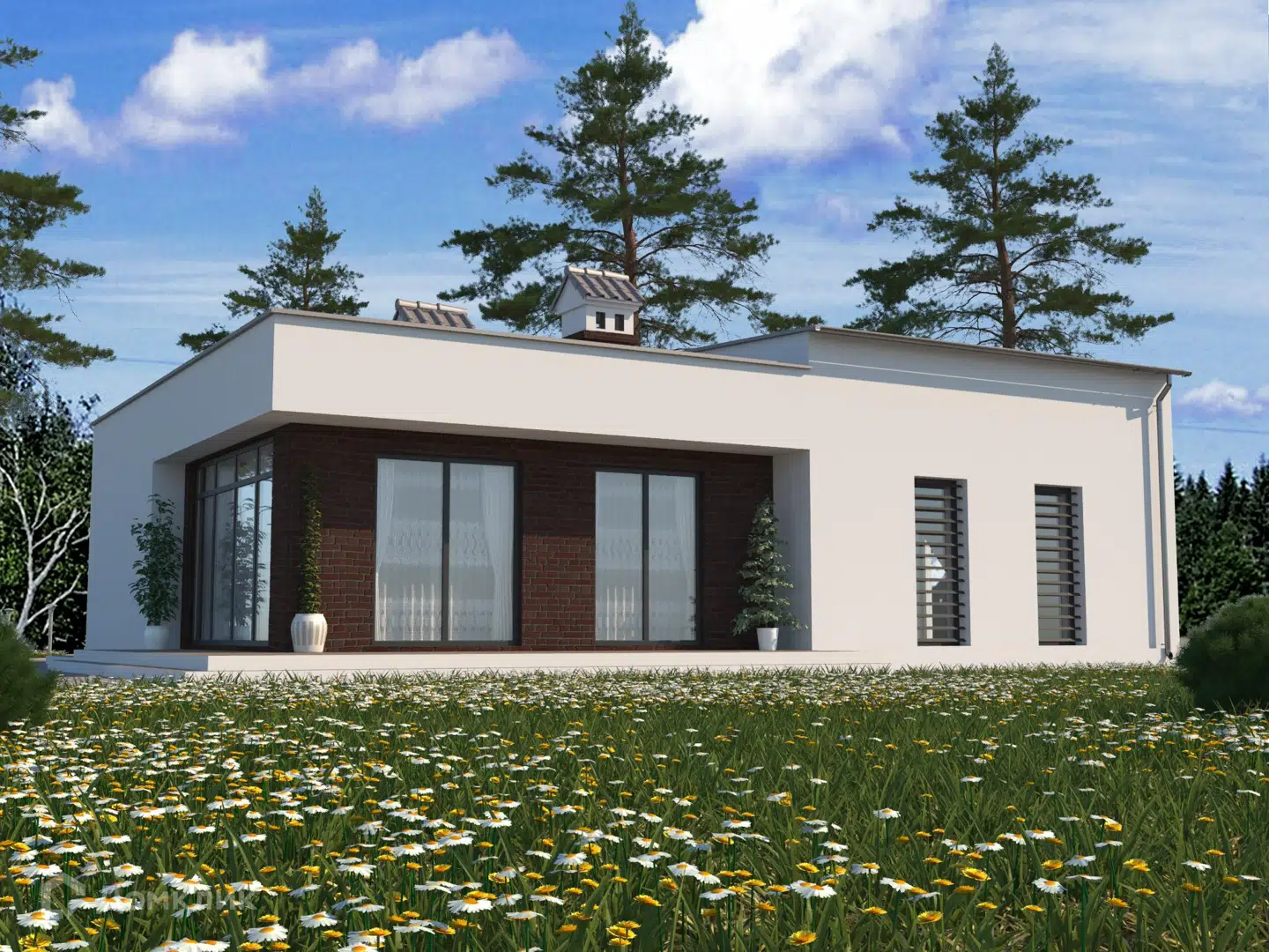 Проект дома «Дом Б015» компании 160 квадратных метров из материала Газобетонные блоки площадью 113.3м² под ключ за 6400000₽ в Луганске | 1 этаж, 3 спальни, 2 санузла – Домклик