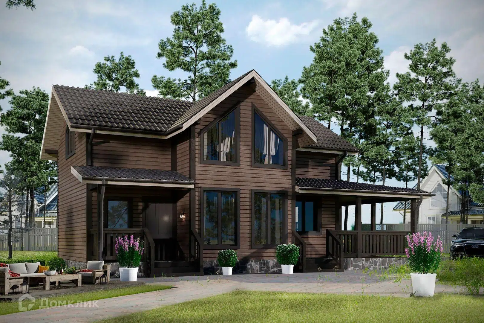 Проект дома «Премьер 4» компании Авангард Строй из материала Каркасный дом площадью 154м² под ключ за 8044000₽ в Донецке | 2 этажа, 4 спальни, 2 санузла – Домклик
