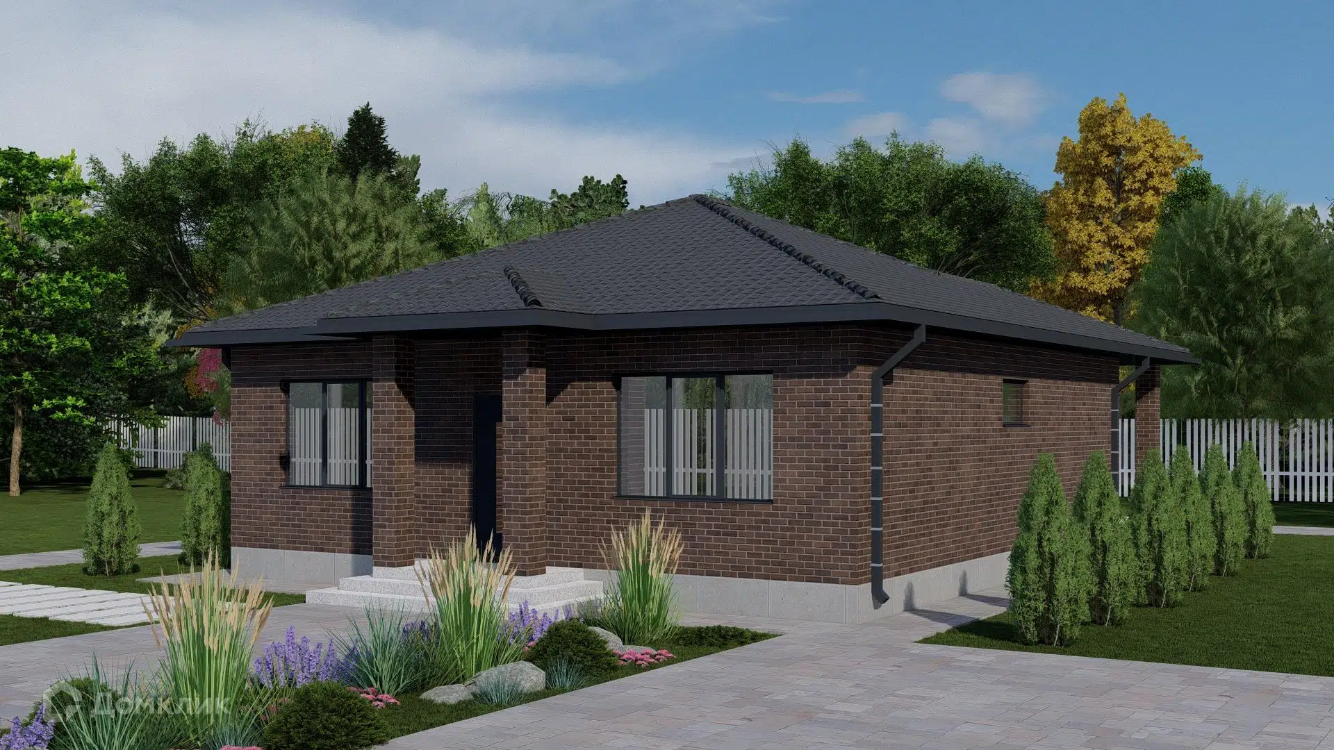 Проект дома «СБ1-2026» компании ИП Кружилин Евгений Юрьевич из материала Газобетонные блоки площадью 107.48м² под ключ за 5595000₽ в Донецке | 1 этаж, 3 спальни, 1 санузел – Домклик