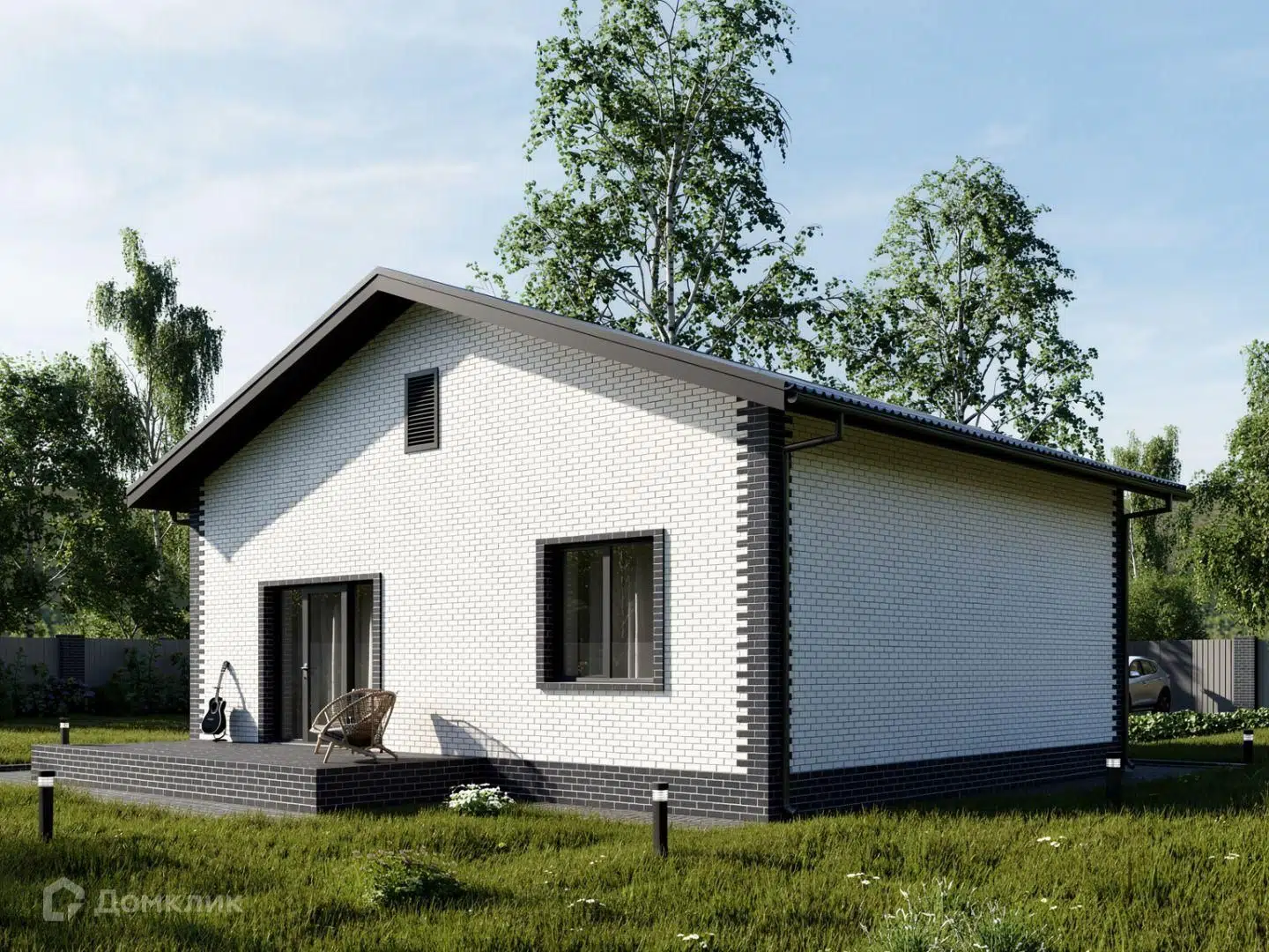 Проект дома «Дом "Кэмпион"» компании ООО СК Добрострой из материала Газобетонные блоки площадью 65м² под ключ за 3600000₽ в Донецке | 1 этаж, 2 спальни, 1 санузел – Домклик