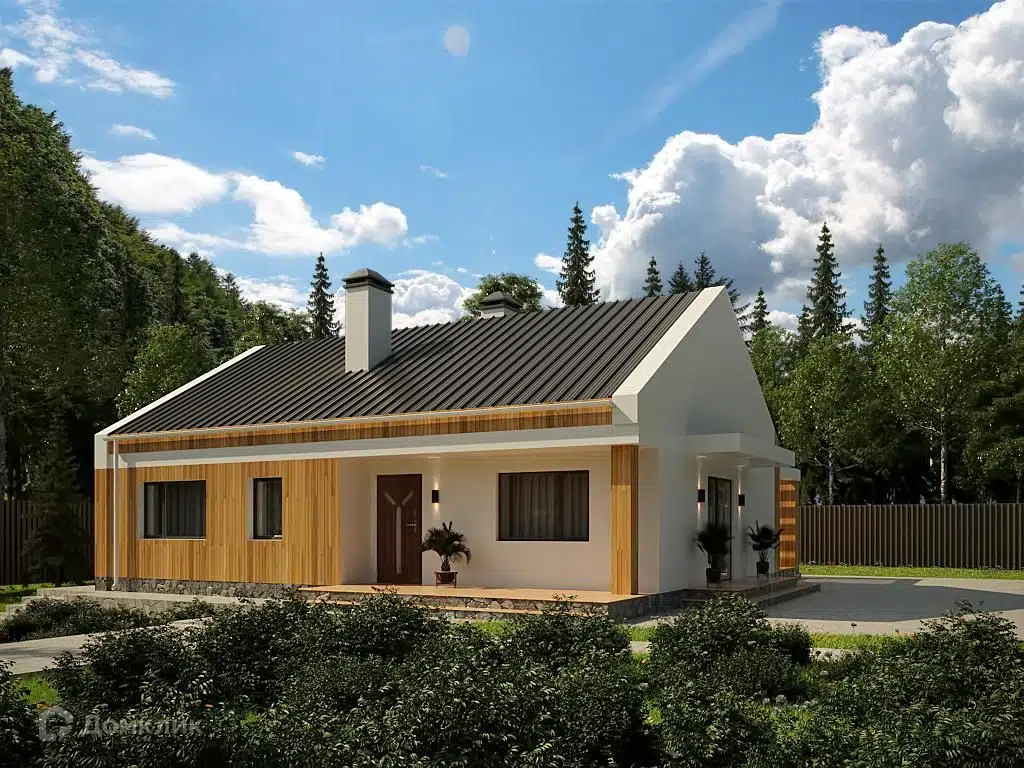 Проект дома «Гринвилл» компании Вигвам.ру из материала Газобетонные блоки площадью 116.7м² под ключ за 5993636₽ в Донецке | 1 этаж, 2 спальни, 1 санузел – Домклик