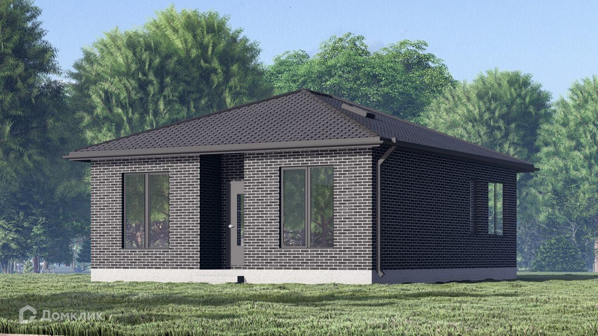 Проект дома «С-33/2025» компании СК Дом-ЮГ из материала Кирпич площадью 59.92м² под ключ за 5210000₽ в Донецке | 1 этаж, 2 спальни, 1 санузел – Домклик