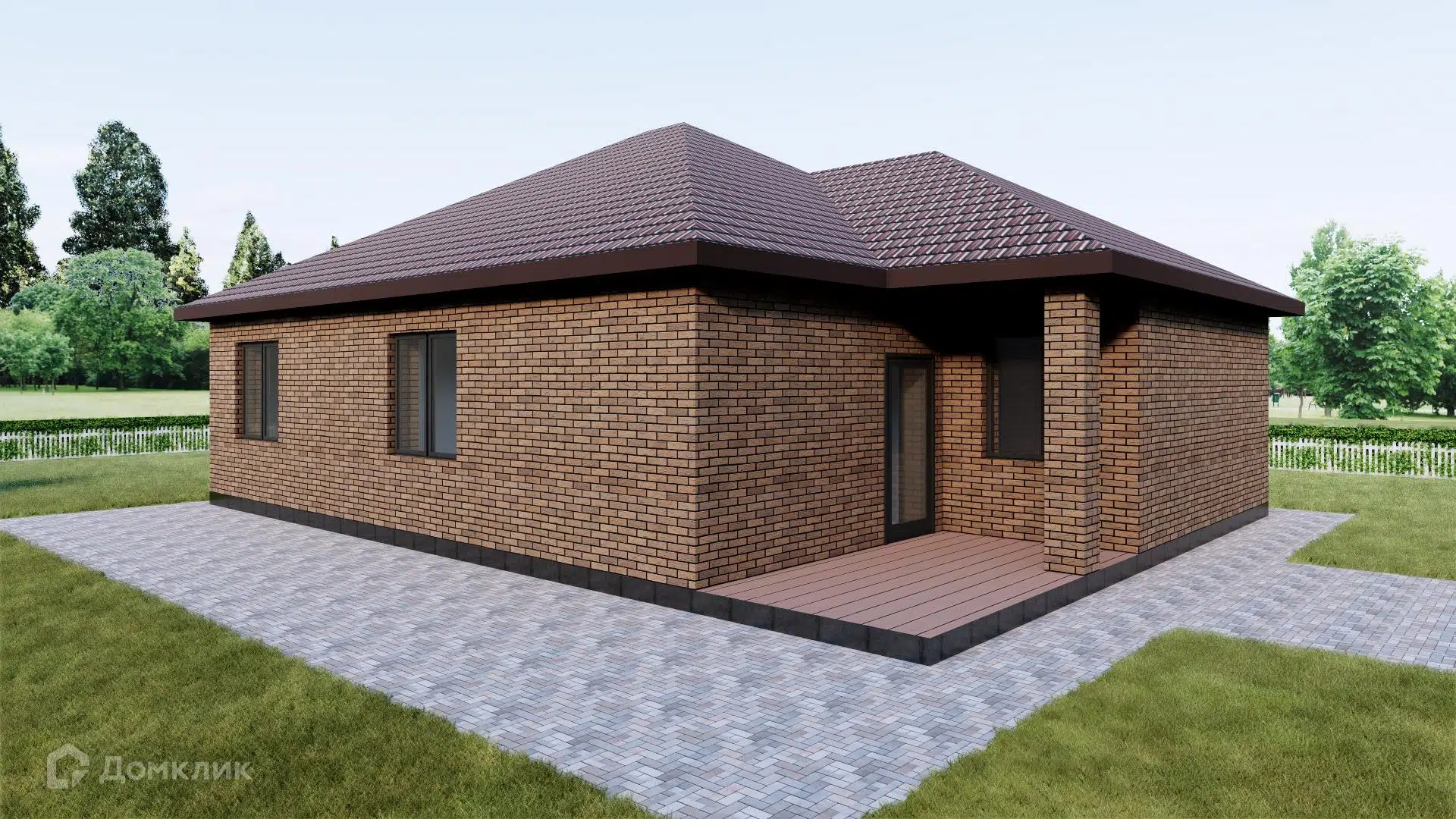 Проект дома «Дом 1-эт 105 м2» компании СК «СтройЭкоГарант» из материала Керамзитобетонные блоки площадью 105м² под ключ за 6300000₽ в Луганске | 1 этаж, 3 спальни, 2 санузла – Домклик