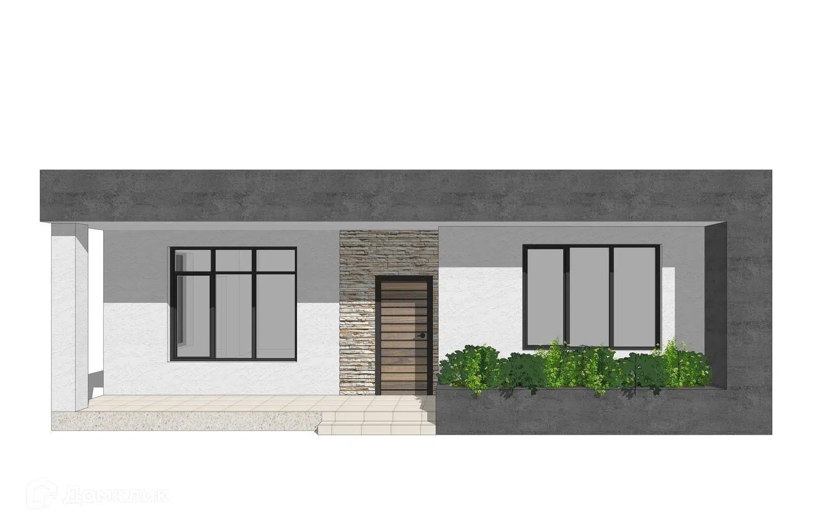 Проект дома «Проект №360» компании Новация из материала Газобетонные блоки площадью 123м² под ключ за 7440000₽ в Донецке | 1 этаж, 3 спальни, 1 санузел – Домклик