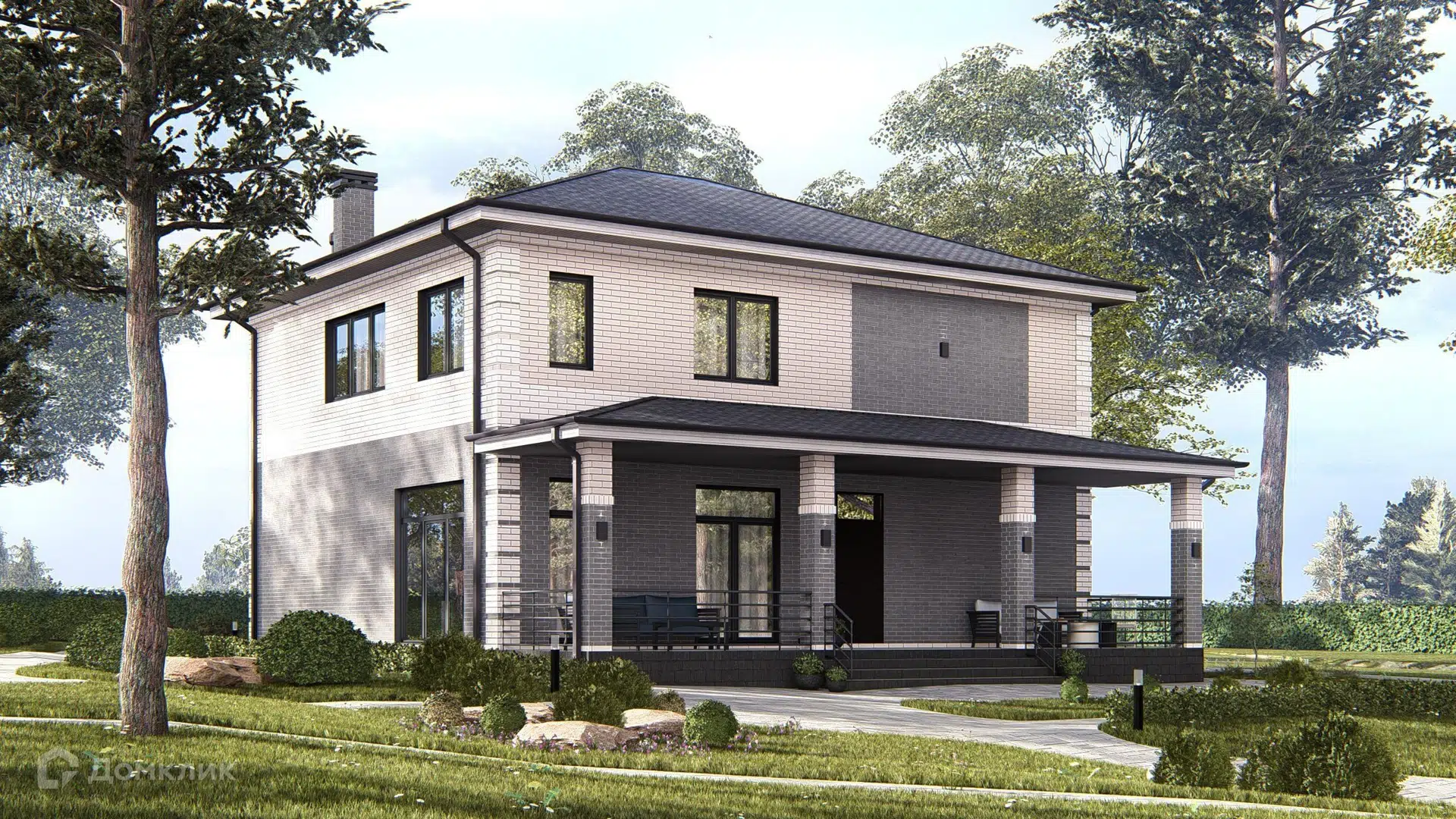 Проект дома «Фрея» компании ИП Ветринская Елена Александровна из материала Газобетонные блоки площадью 316м² под ключ за 9771184₽ в Донецке | 2 этажа, 3 спальни, 3 санузла – Домклик