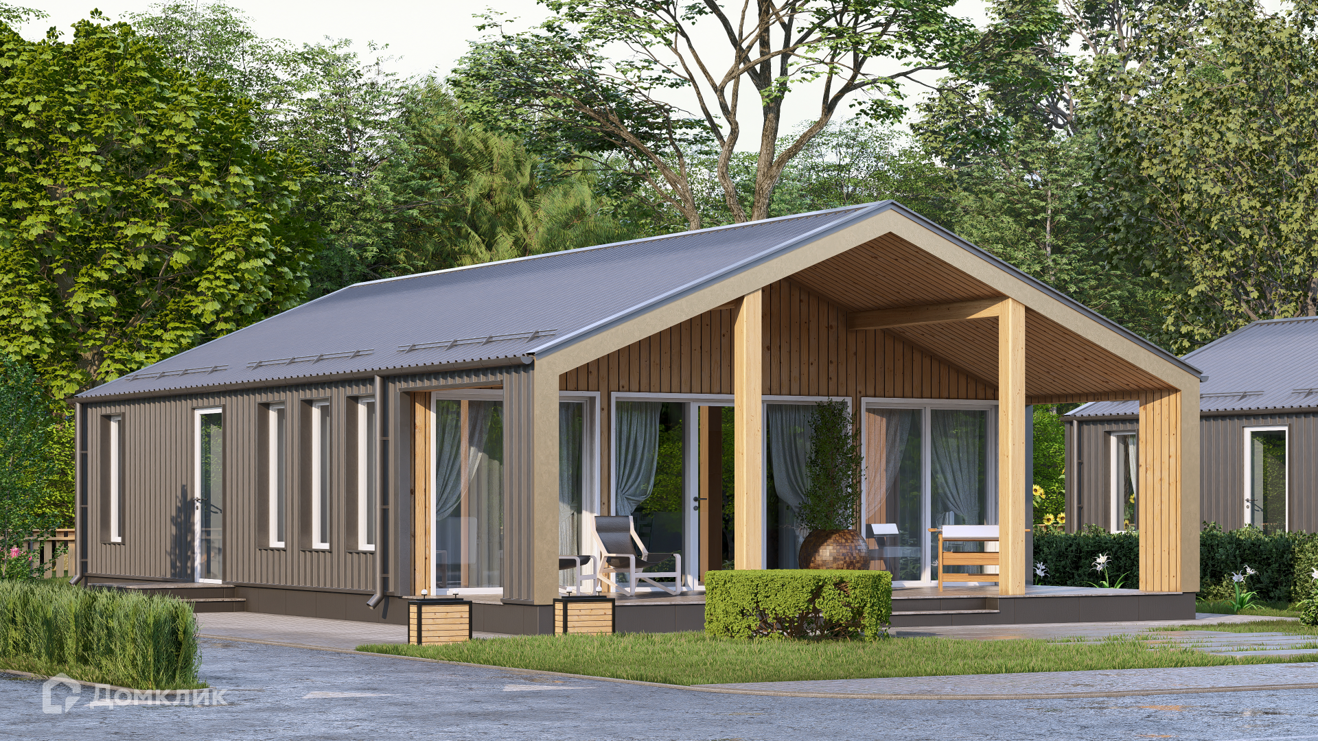 Проект дома «СВОЙ Лайт 008» компании СВОЙ из материала Каркасный дом площадью 85м² под ключ за 4502539₽ в Луганске | 1 этаж, 3 спальни, 1 санузел – Домклик