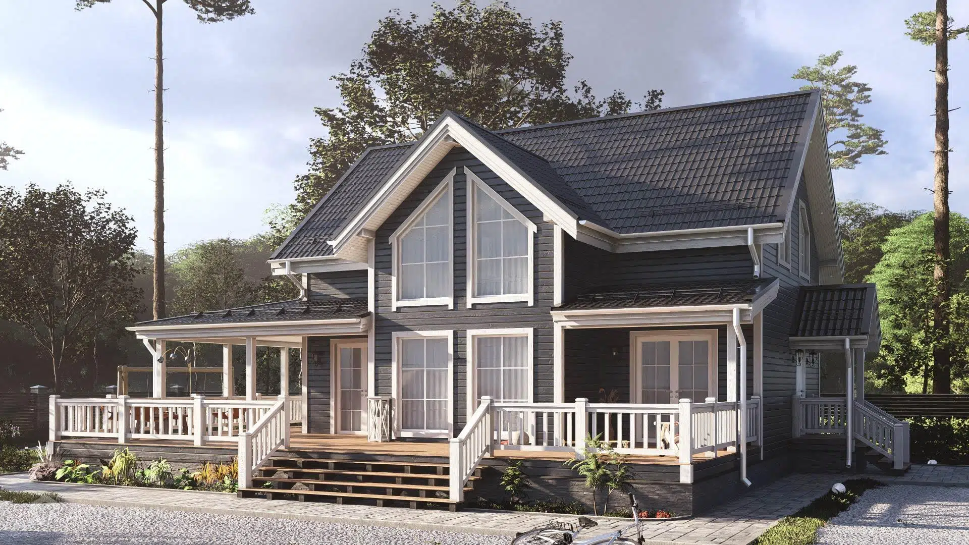 Проект дома «СВОЙ 233» компании СВОЙ из материала Каркасный дом площадью 205м² под ключ за 9993388₽ в Донецке | 2 этажа, 4 спальни, 2 санузла – Домклик