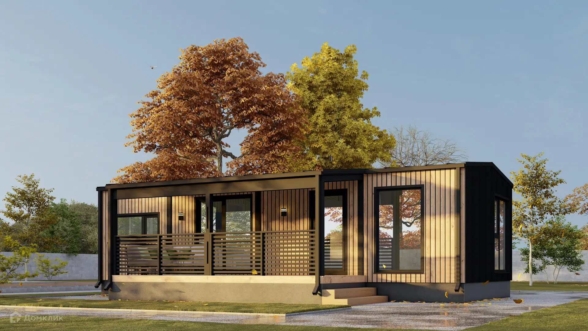Проект дома «Модульный 57» компании Авангард Строй из материала Модульный дом площадью 57м² под ключ за 2946000₽ в Донецке | 1 этаж, 2 спальни, 1 санузел – Домклик