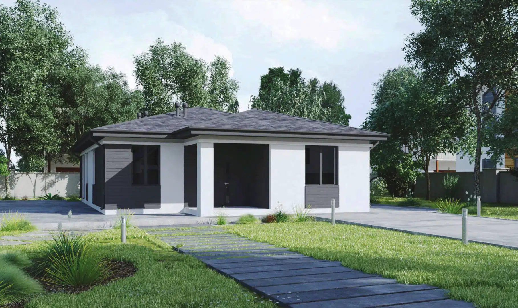 Проект дома «А-130» компании Атон из материала Газобетонные блоки площадью 130.1м² под ключ за 8000000₽ в Донецке | 1 этаж, 3 спальни, 1 санузел – Домклик