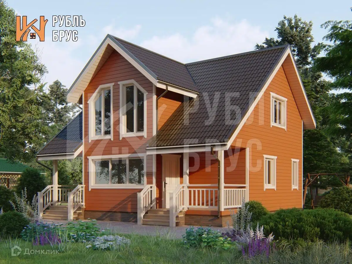 Проект дома «Каркасный дом «Филат»» компании РубльБрус строительство деревянных домов и бань по России. из материала Каркасный дом площадью 116м² под ключ за 6016250₽ в Донецке | 2 этажа, 4 спальни, 2 санузла – Домклик
