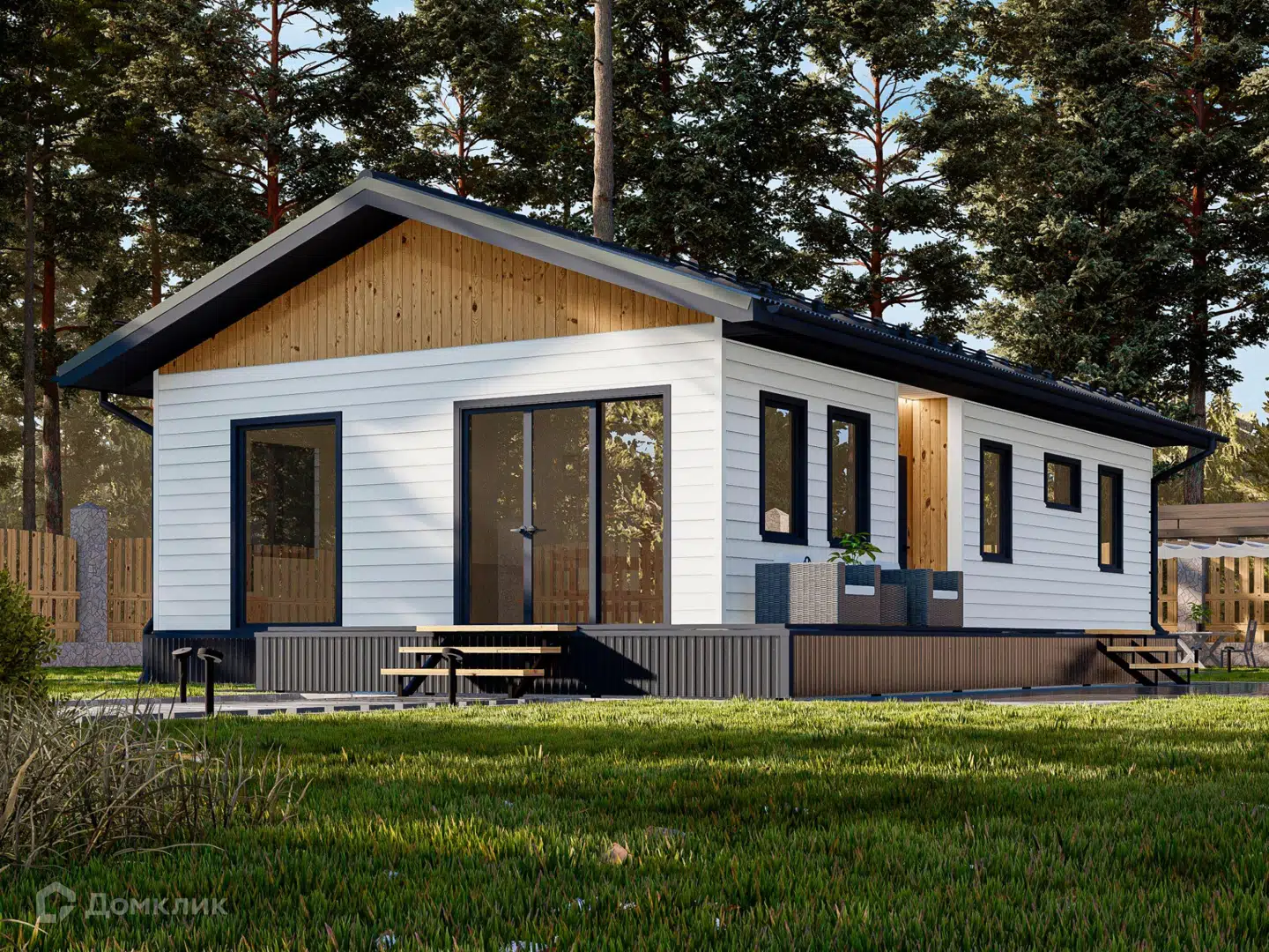 Проект дома «Проект "Гера"» компании Альфа SIP из материала SIP-панели площадью 100м² под ключ за 3124941₽ в Донецке | 1 этаж, 3 спальни, 1 санузел – Домклик