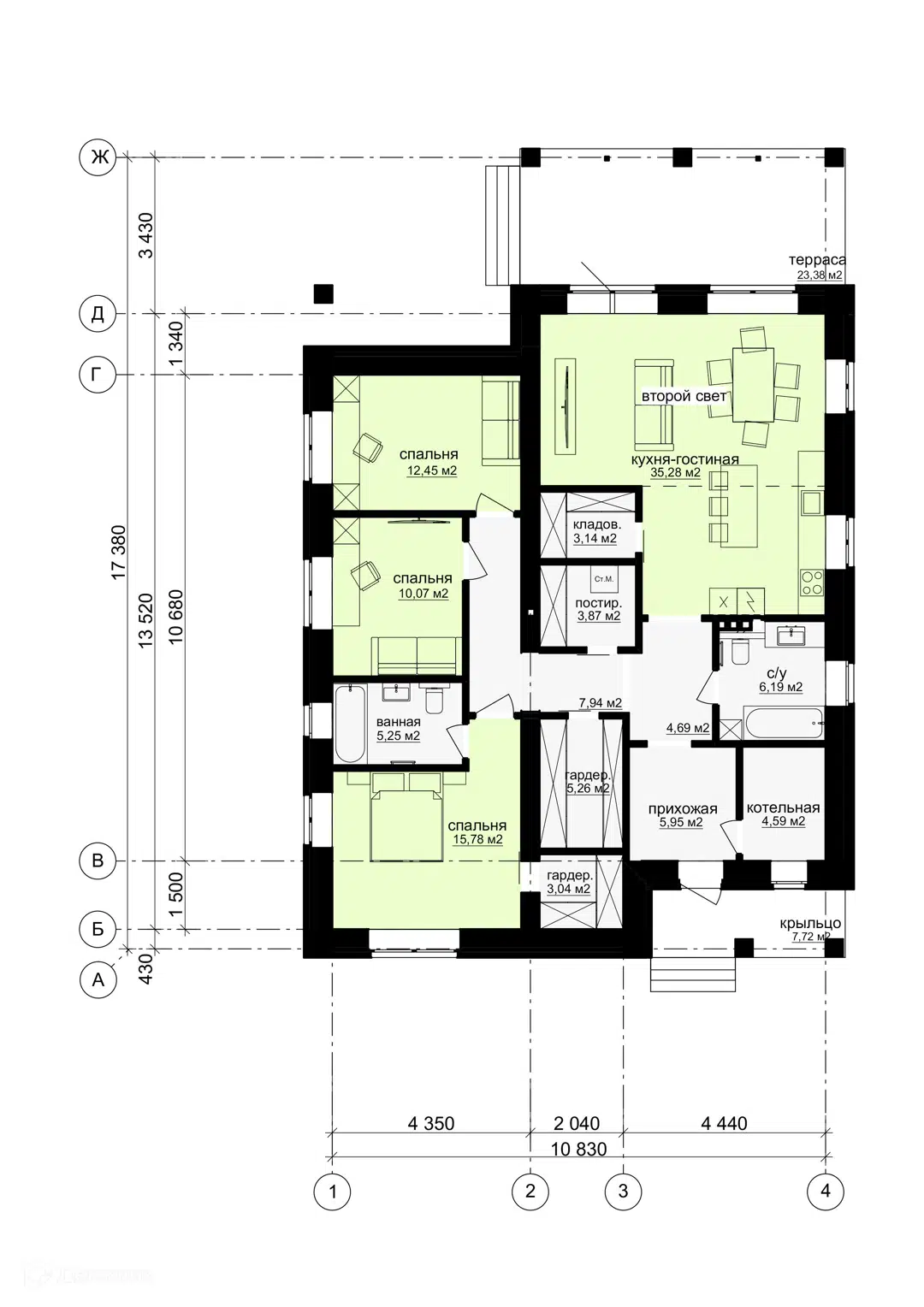 Планировка 1 этажа