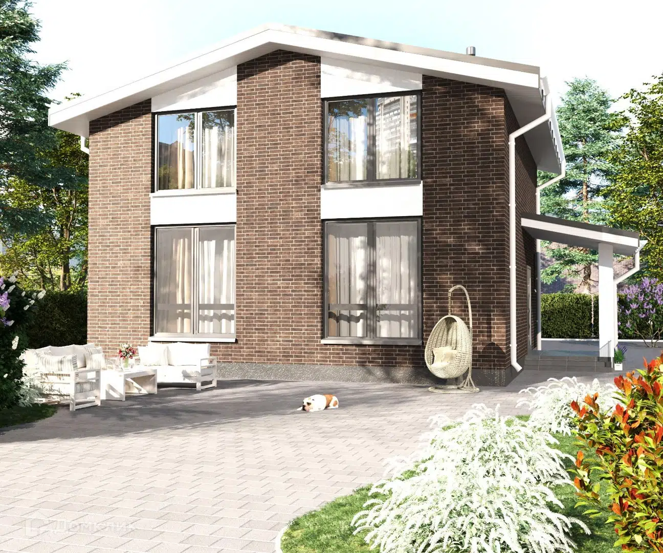 Проект дома «Гармония» компании «Наша Маша»(ИП Каткова А.В.) из материала Газобетонные блоки площадью 125.5м² под ключ за 7000000₽ в Донецке | 2 этажа, 4 спальни, 2 санузла – Домклик