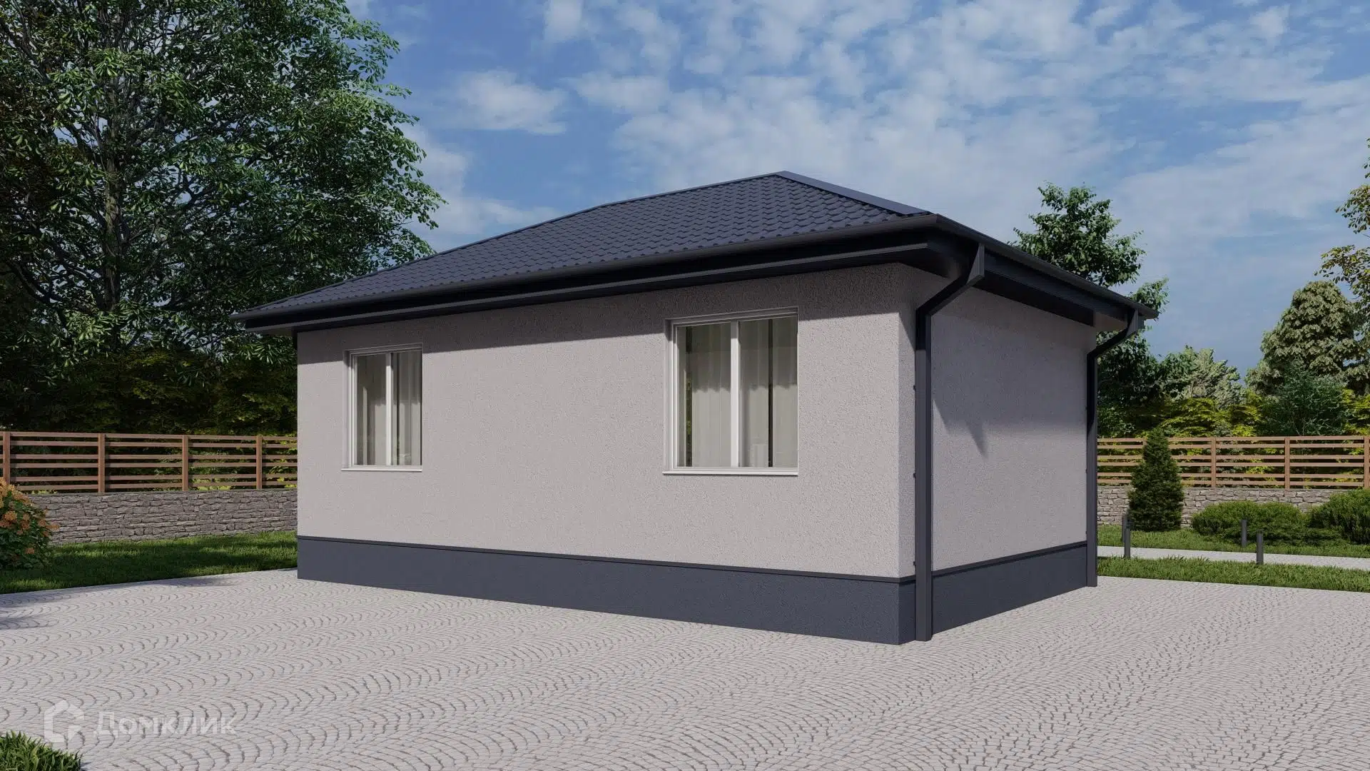 Проект дома «Проект Мини 43» компании ИП Кочконян А.С. из материала Газобетонные блоки площадью 42.6м² под ключ за 5209387₽ в Донецке | 1 этаж, 1 спальня, 1 санузел – Домклик