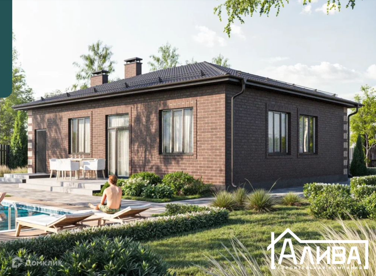 Проект дома «Кирпичный Дом 87,87 м²» компании Алива Строй из материала Кирпич площадью 87.87м² под ключ за 4840000₽ в Донецке | 1 этаж, 3 спальни, 1 санузел – Домклик