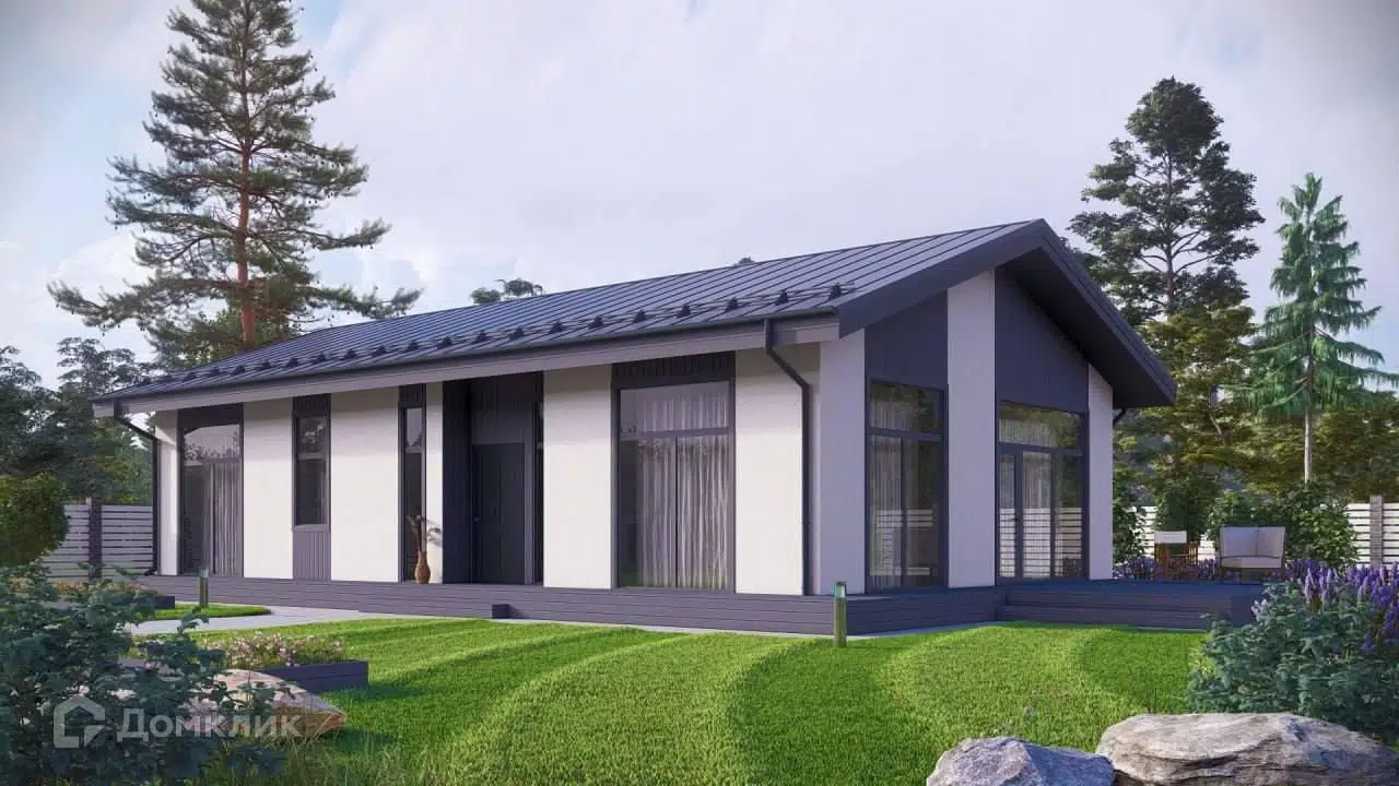 Проект дома «Стиль М110» компании Жилстройгрупп из материала Газосиликатные блоки площадью 110.2м² под ключ за 7400000₽ в Донецке | 1 этаж, 3 спальни, 2 санузла – Домклик