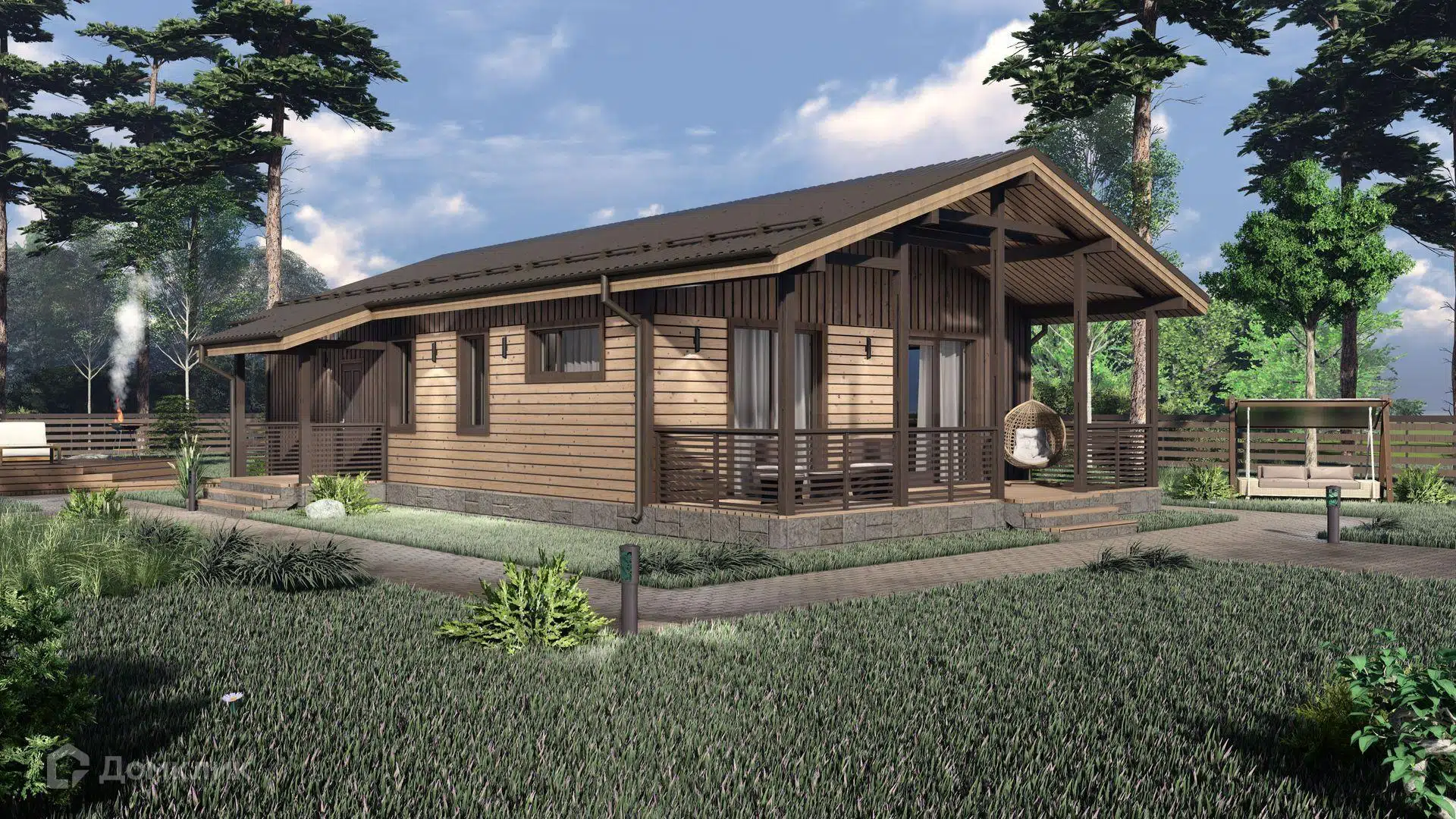 Проект дома «Шведский 116» компании Авангард Строй из материала Каркасный дом площадью 116м² под ключ за 2007000₽ в Донецке | 1 этаж, 3 спальни, 2 санузла – Домклик