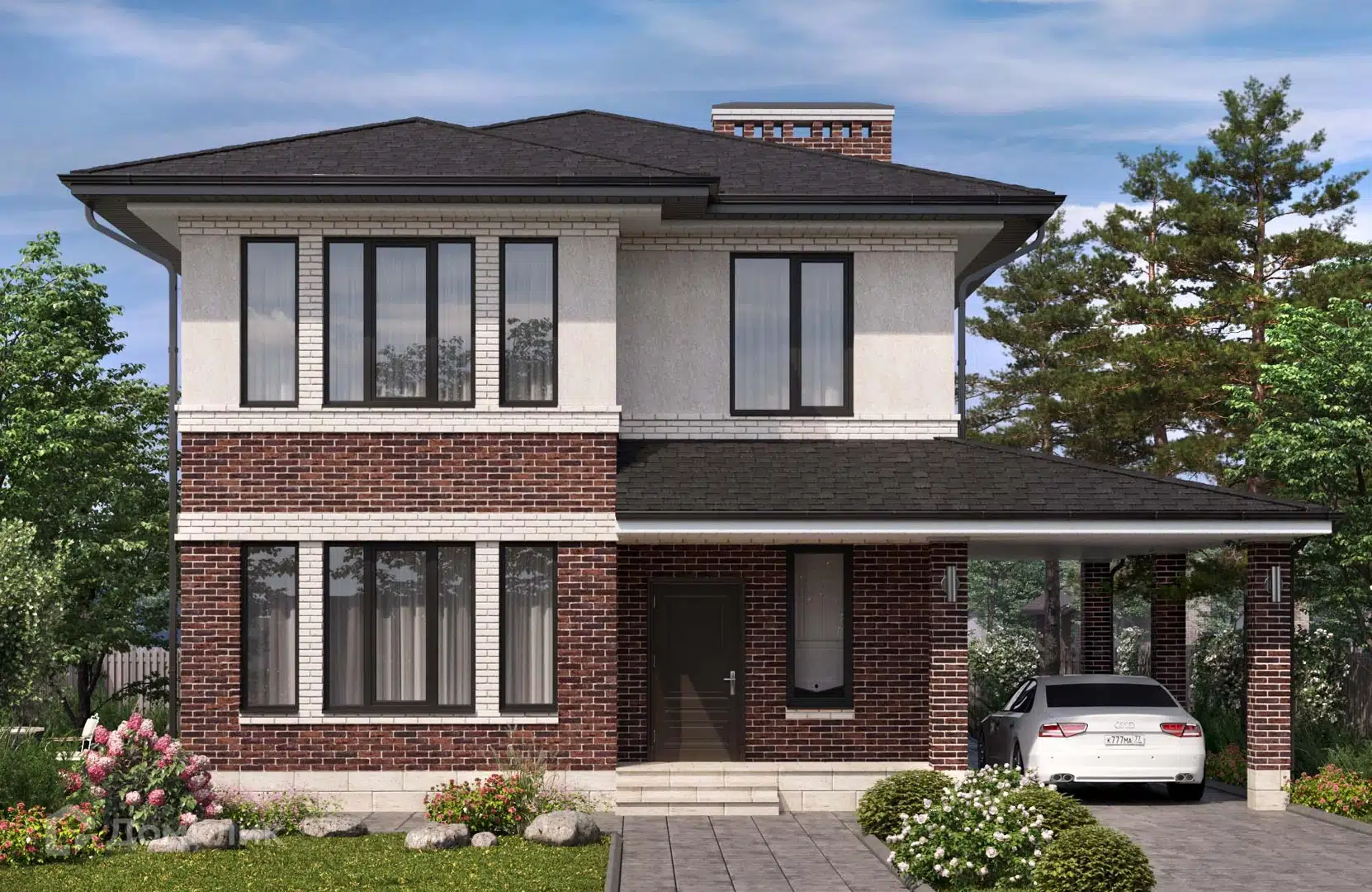 Проект дома «Проект №225» компании Новация из материала Керамические блоки площадью 147м² под ключ за 8120200₽ в Донецке | 2 этажа, 4 спальни, 2 санузла – Домклик