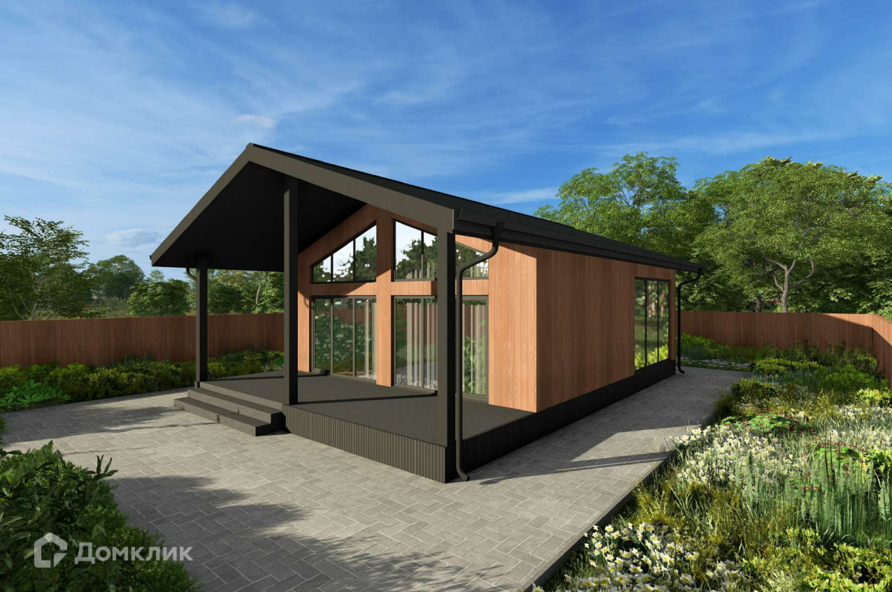 Проект дома «SD-Stroy_6» компании SD STROY из материала Каркасный дом площадью 82м² под ключ за 5296000₽ в Донецке | 1 этаж, 1 спальня, 1 санузел – Домклик