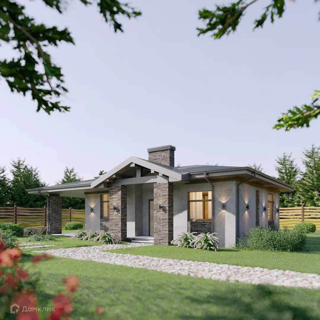 Проект дома «КП-97» компании Каркас Поволжья из материала Керамические блоки площадью 97м² под ключ за 6700000₽ в Донецке | 1 этаж, 2 спальни, 1 санузел – Домклик