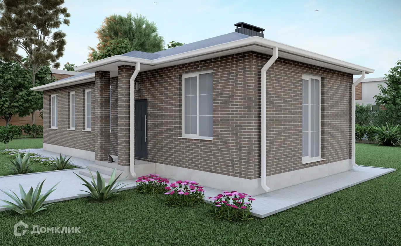 Проект дома «Б-1» компании ООО «СФЕРА ПЛЮС» из материала Газобетонные блоки площадью 73.4м² под ключ за 4815000₽ в Донецке | 1 этаж, 3 спальни, 1 санузел – Домклик