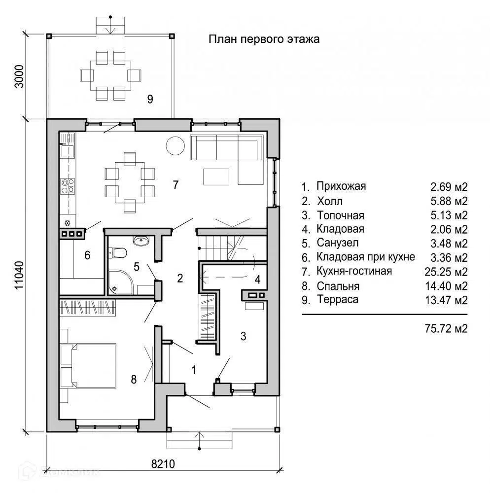 Планировка 1 этаж этажа