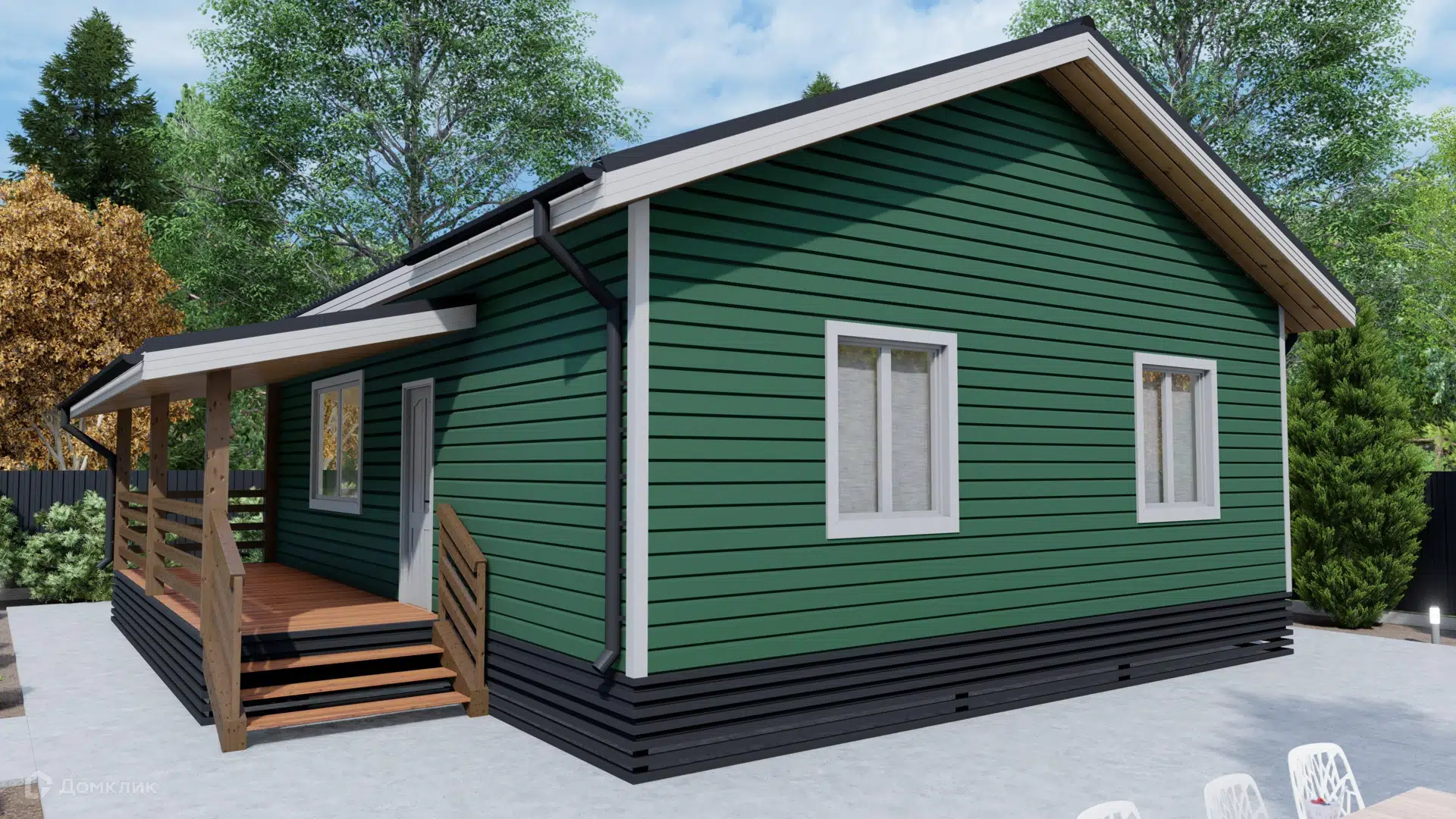 Проект дома «Одноэтажный МД-80» компании МАГАЗИН ДОМОВ из материала SIP-панели площадью 79м² под ключ за 5569000₽ в Донецке | 1 этаж, 3 спальни, 1 санузел – Домклик