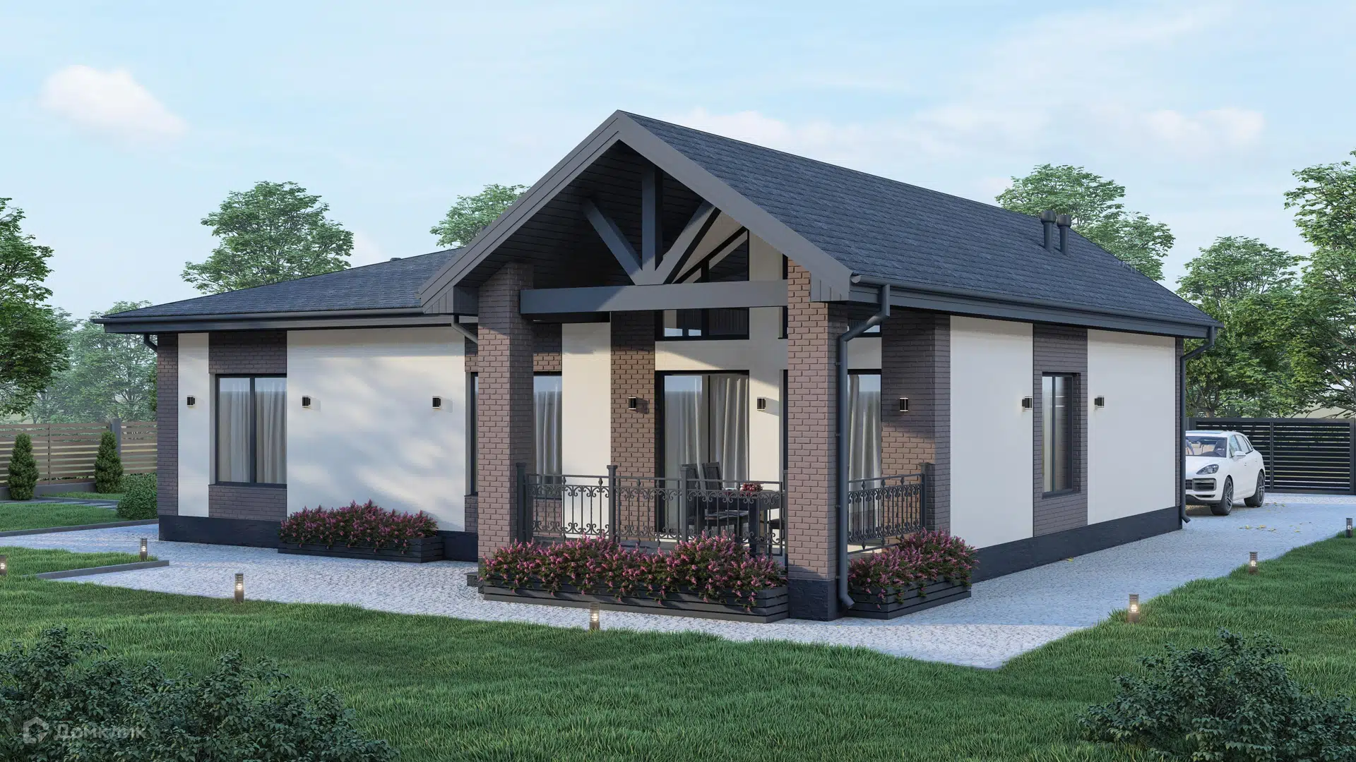 Проект дома «SD-Stroy_7» компании SD STROY из материала Керамические блоки площадью 129м² под ключ за 9693000₽ в Донецке | 1 этаж, 2 спальни, 2 санузла – Домклик