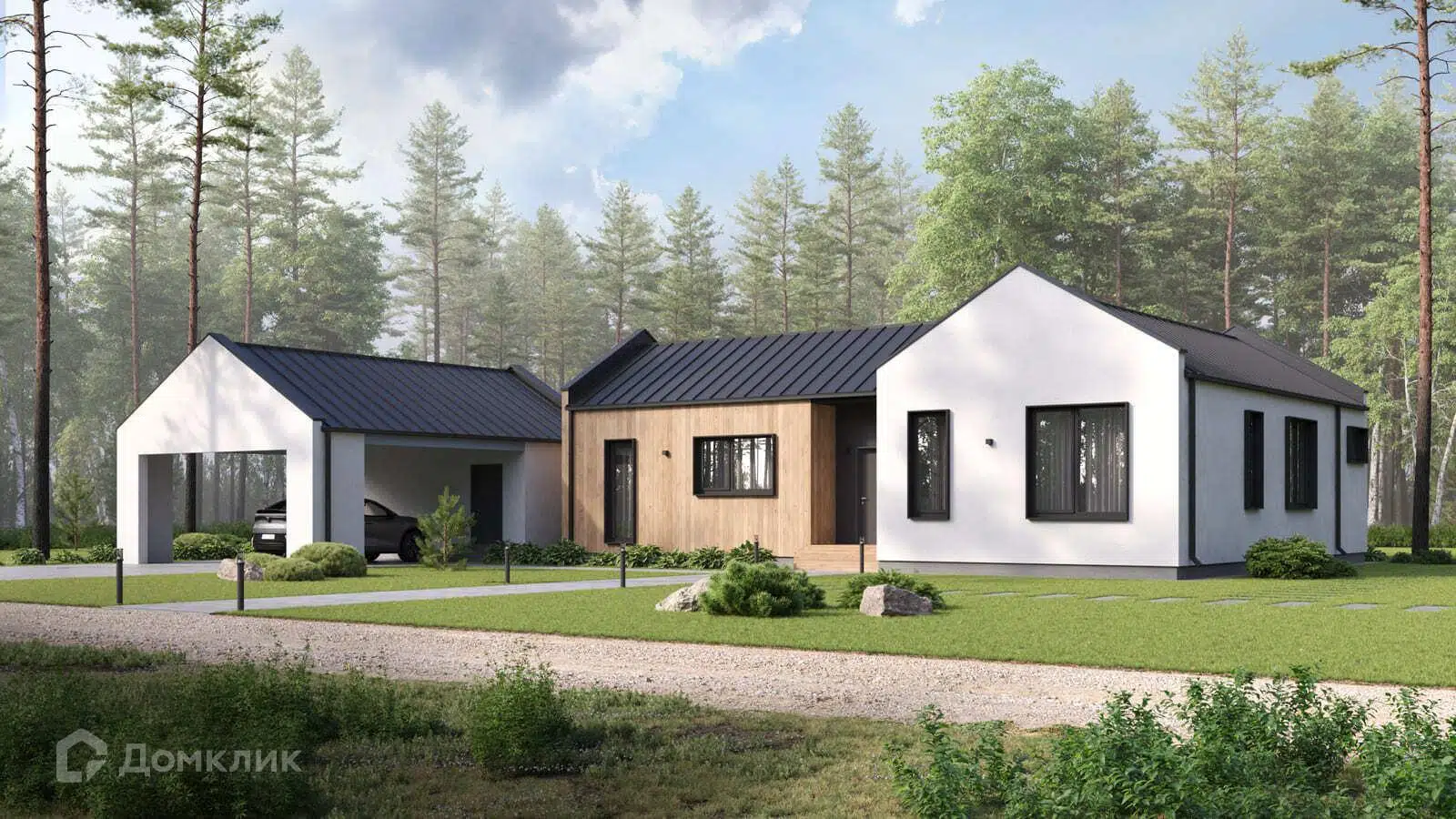Проект дома «Экохаус 132» компании Авангард Строй из материала Каркасно-щитовая технология площадью 132.4м² под ключ за 6155000₽ в Луганске | 1 этаж, 3 спальни, 2 санузла – Домклик