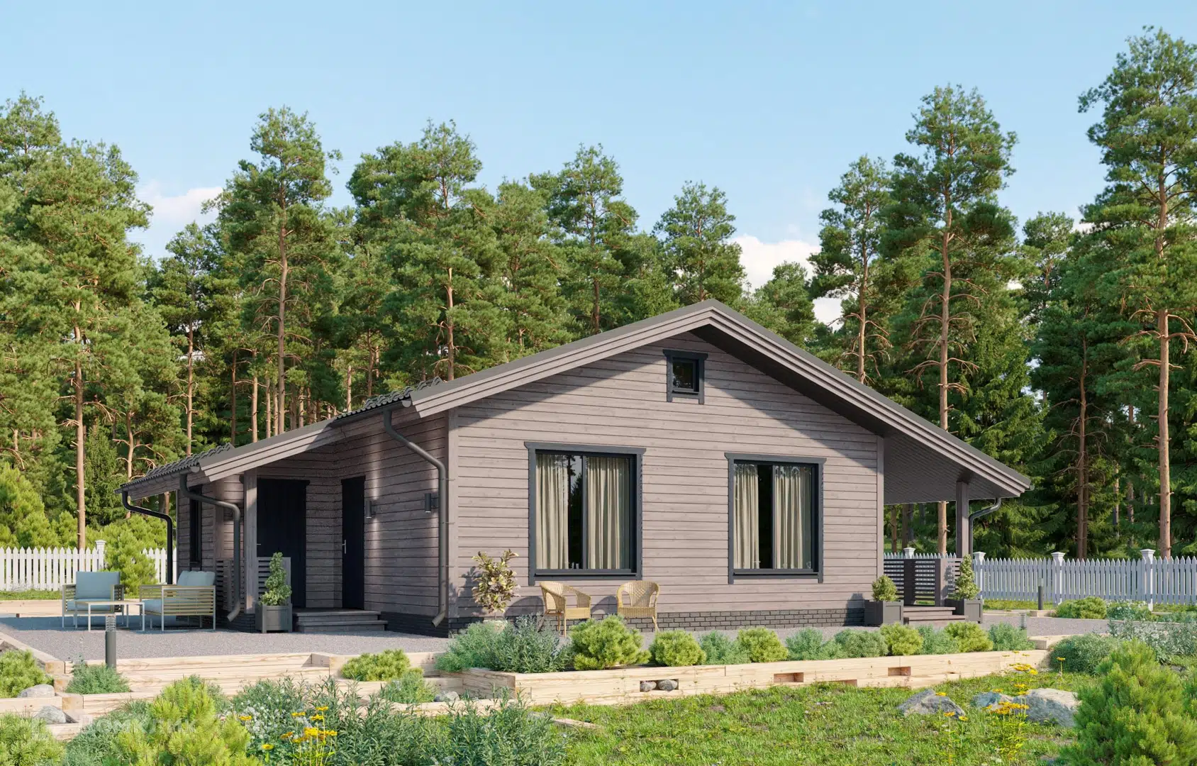 Проект дома «Вандышев» компании FamilyDom из материала Каркасный дом площадью 70.3м² под ключ за 4491000₽ в Луганске | 1 этаж, 2 спальни, 1 санузел – Домклик