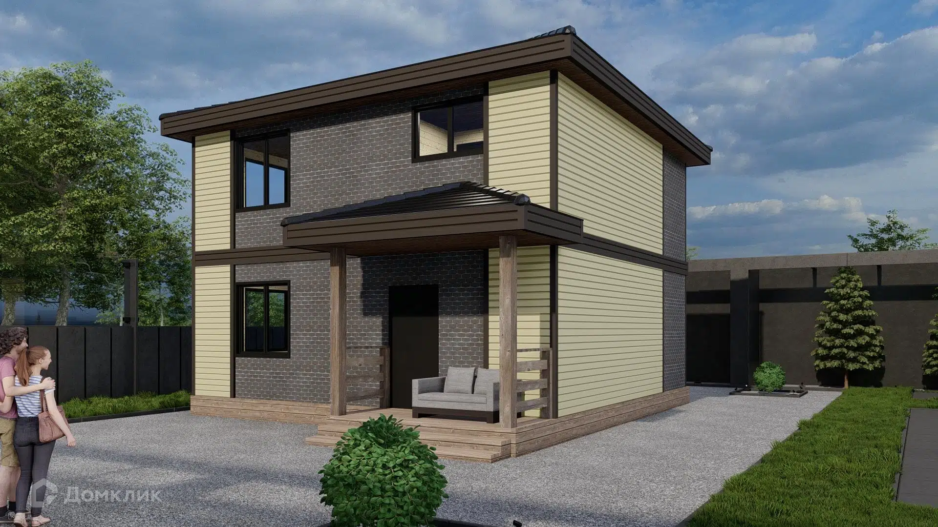 Проект дома «Двухэтажный МД-136» компании МАГАЗИН ДОМОВ из материала SIP-панели площадью 119.1м² под ключ за 7245000₽ в Донецке | 2 этажа, 4 спальни, 2 санузла – Домклик