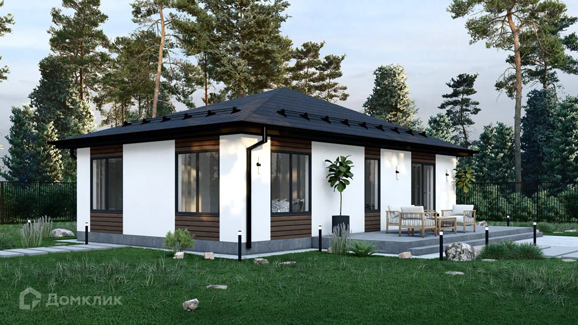 Проект дома «КС-**» компании КомфортСтрой64 из материала Газобетонные блоки площадью 74м² под ключ за 7100000₽ в Донецке | 1 этаж, 3 спальни, 1 санузел – Домклик