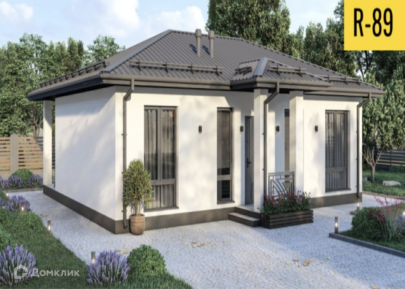 Проект дома «R-89» компании Regnum из материала Керамзитобетонные блоки площадью 89м² под ключ за 5490000₽ в Донецке | 1 этаж, 2 спальни, 1 санузел – Домклик