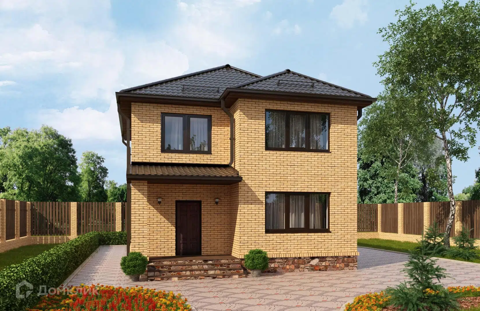 Проект дома «Проект №39» компании Новация из материала Керамические блоки площадью 122м² под ключ за 6710000₽ в Донецке | 2 этажа, 4 спальни, 2 санузла – Домклик