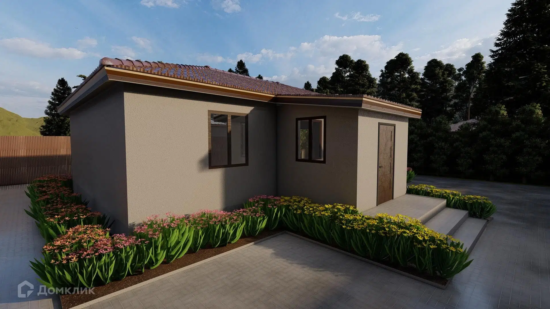 Проект дома «Проект №18 БД» компании СК «Созвездие» из материала Газобетонные блоки площадью 86.8м² под ключ за 9718924₽ в Донецке | 1 этаж, 2 спальни, 1 санузел – Домклик