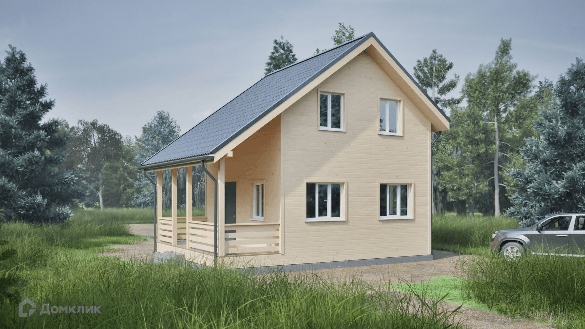 Проект дома «Проект "Грос"» компании СК «ИМПЕРИЯ» из материала Каркасный дом площадью 69.8м² под ключ за 3512000₽ в Донецке | 2 этажа, 2 спальни, 2 санузла – Домклик