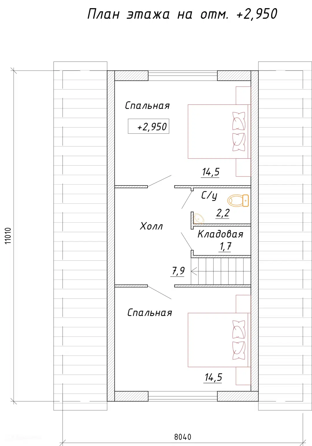 Планировка 2 этажа