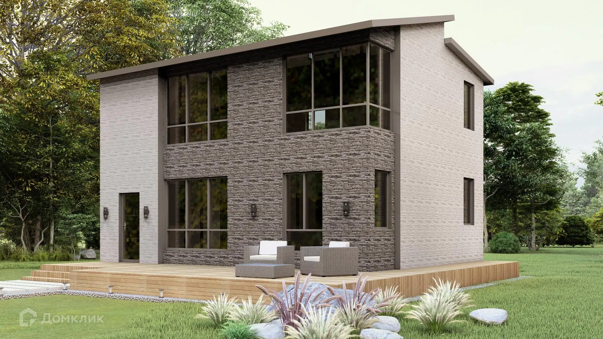 Проект дома «Нео 120» компании LoftHouse из материала Каркасный дом площадью 115м² под ключ за 12500000₽ в Луганске | 2 этажа, 3 спальни, 2 санузла – Домклик