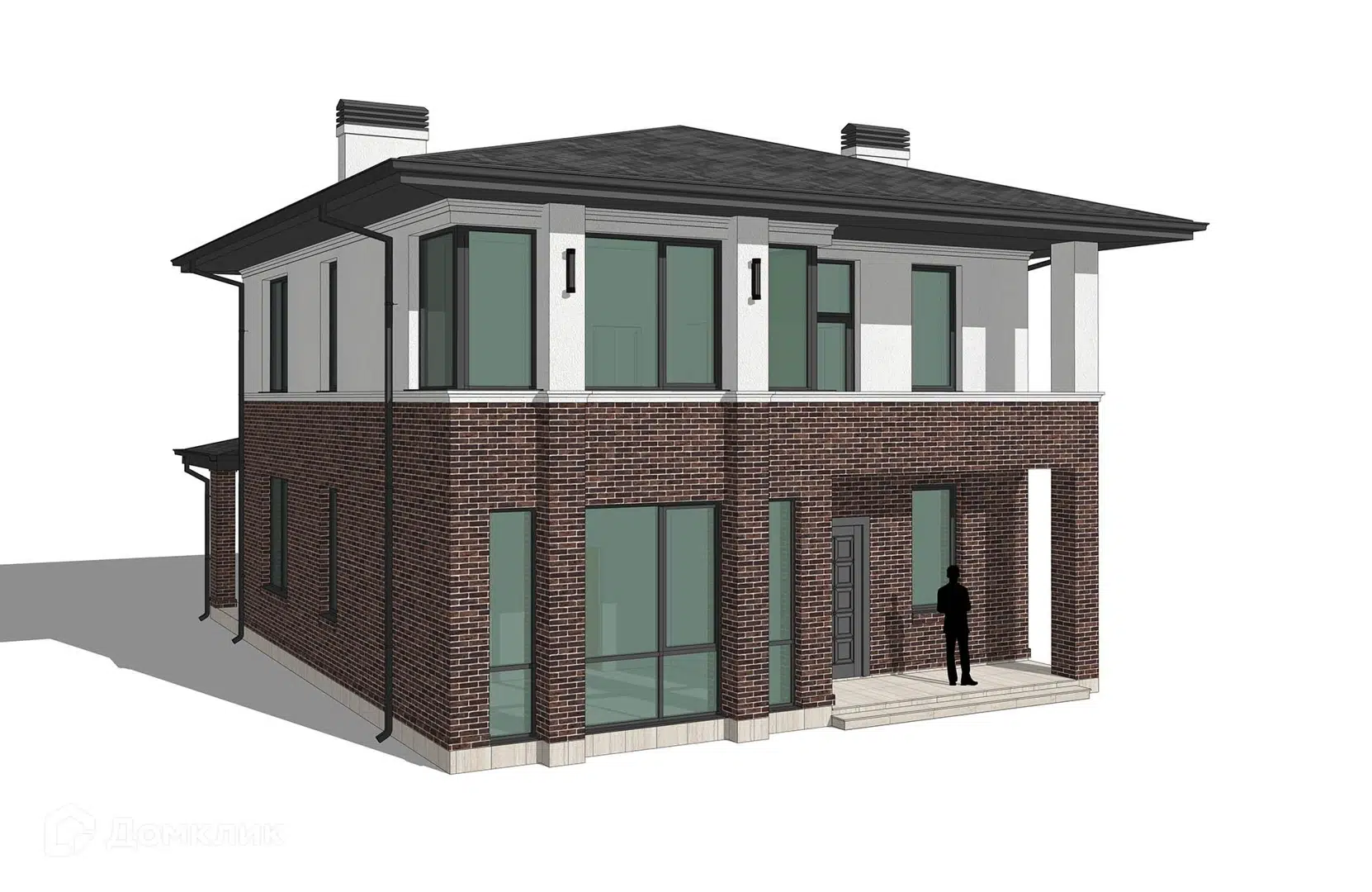 Проект дома «Проект №435-1» компании Новация из материала Керамические блоки площадью 173м² под ключ за 9515000₽ в Донецке | 2 этажа, 4 спальни, 3 санузла – Домклик