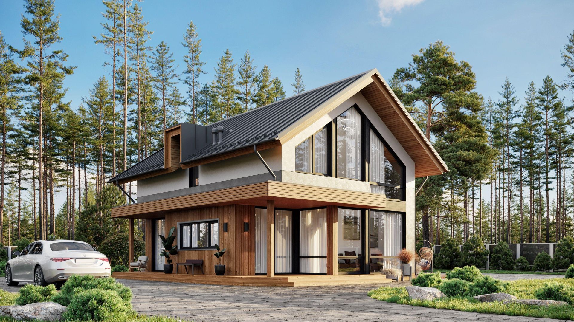 Строительство домов под ключ в Краснодаре, большой выбор проектов частного загор