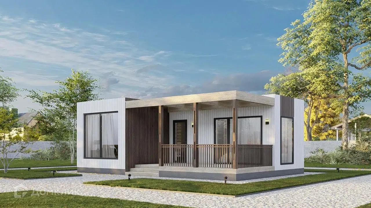 Проект дома «Модульный дом Cube 46» компании Авангард Строй из материала Модульный дом площадью 46.2м² под ключ за 2878000₽ в Донецке | 1 этаж, 1 спальня, 1 санузел – Домклик