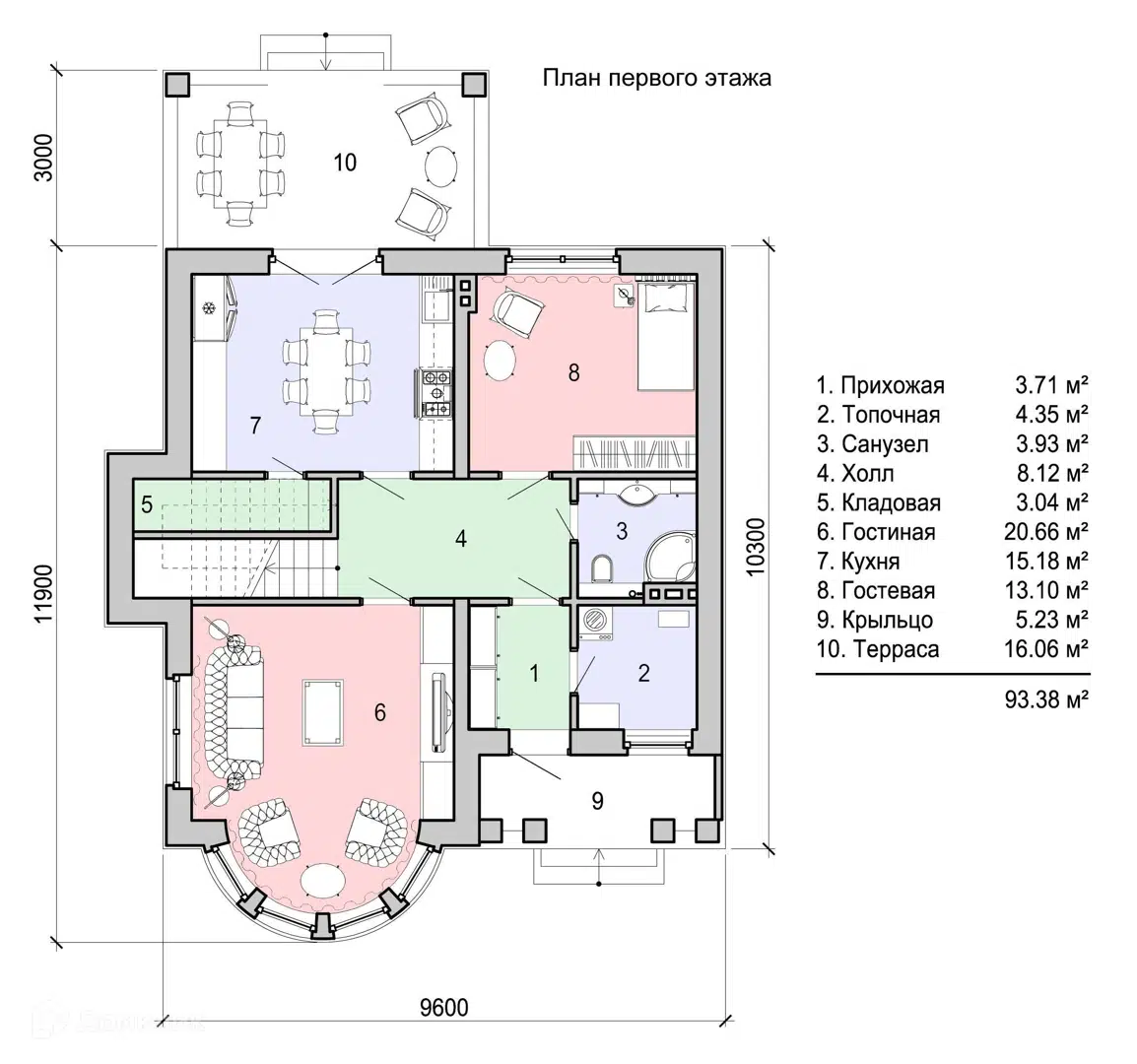 Планировка 1 этаж этажа
