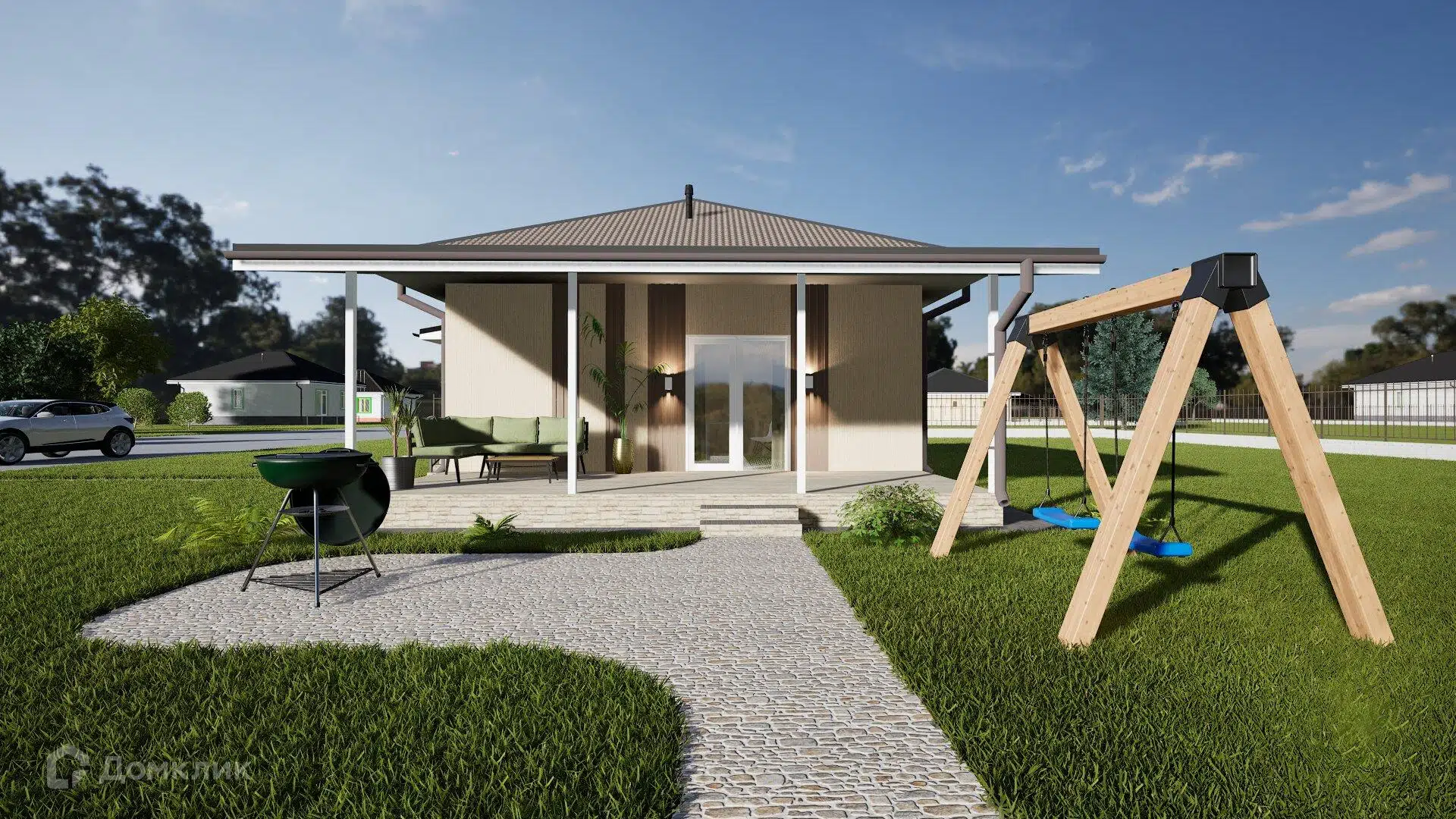 Проект дома «Малыш т1» компании «Наша Маша»(ИП Каткова А.В.) из материала Газобетонные блоки площадью 59.97м² под ключ за 3000000₽ в Донецке | 1 этаж, 1 спальня, 1 санузел – Домклик