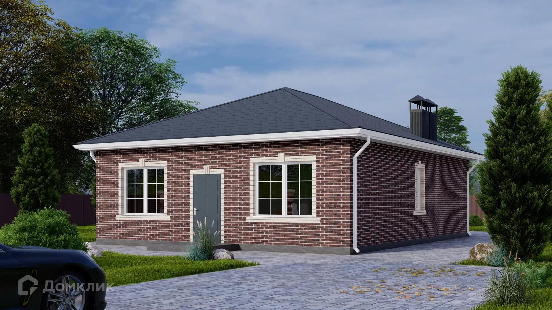 Проект дома «Коттедж "Комфорт" 108,7 кв.м.» компании А-Девелопмент из материала Кирпич площадью 108.7м² под ключ за 5033173₽ в Донецке | 1 этаж, 3 спальни, 2 санузла – Домклик
