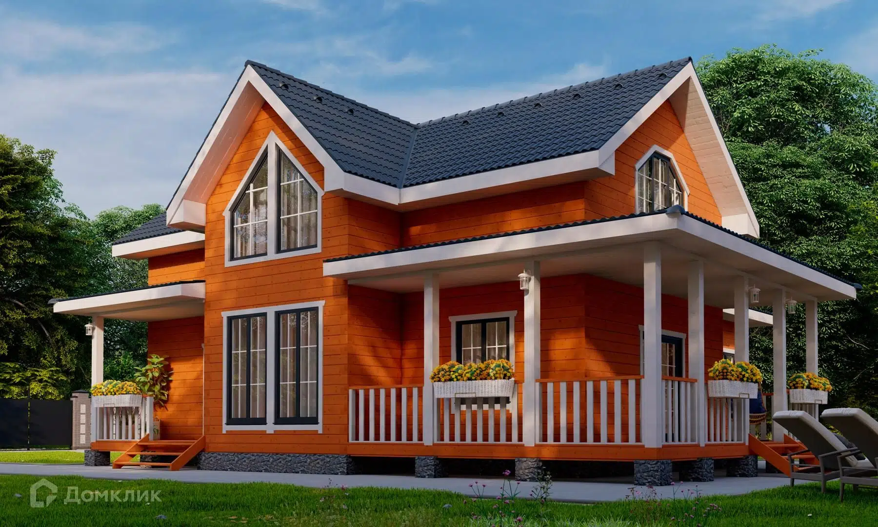 Проект дома «БР-155-40» компании СПК «ЭталонСтрой» из материала Брус естественной влажности площадью 222м² под ключ за 5200000₽ в Луганске | 2 этажа, 4 спальни, 2 санузла – Домклик